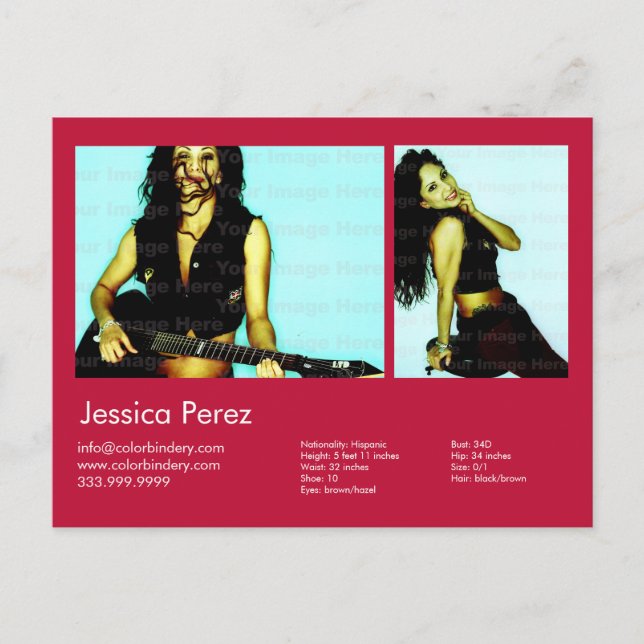 Postal Comprimido rojo con disparo en la cabeza de actor  (Anverso)