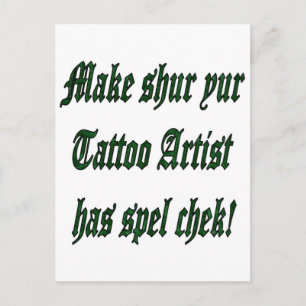 Postal Comprobación de la ortografía del tatuaje