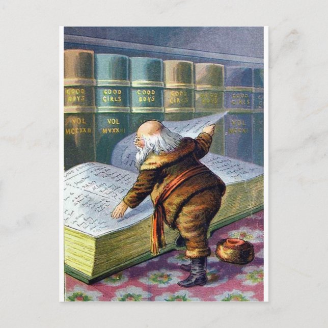 Postal Comprobando su lista (Anverso)