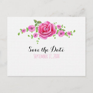 Postal Compromiso de Ahorro Floral Rosa Shabby Chic