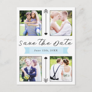 Postal Compromiso de Boda Moderna 4 Foto Save the Date