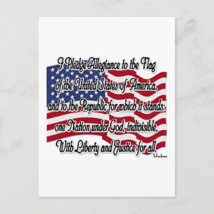 Postal Compromiso de lealtad con la bandera estadounidens