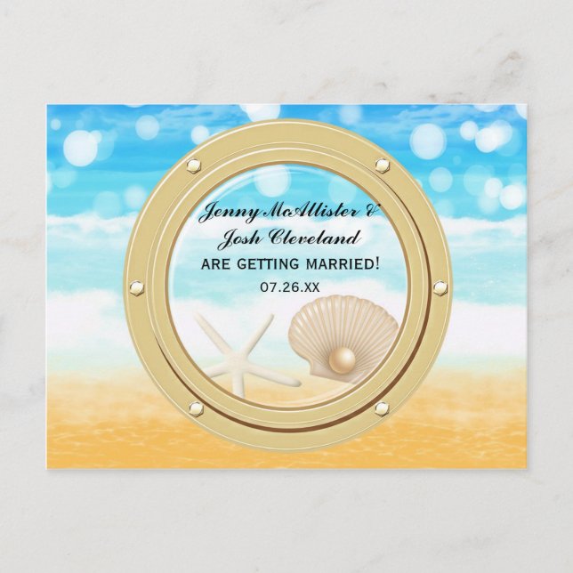 Postal Compromiso de puertos de cruceros Beach Ahorra la  (Anverso)