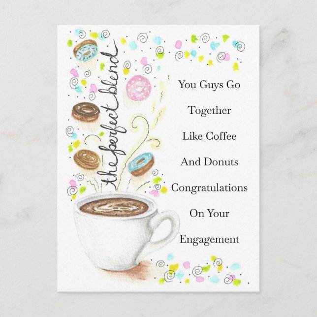 Postal Compromiso Van Junto Como Café y Donas (Anverso)