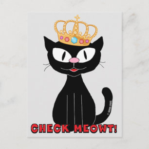 Postal COMPRUEBA MEOWT Gatito divertido de dibujos animad