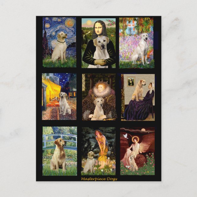 Postal Compuesto del laboratorio amarillo de arte famoso (Anverso)