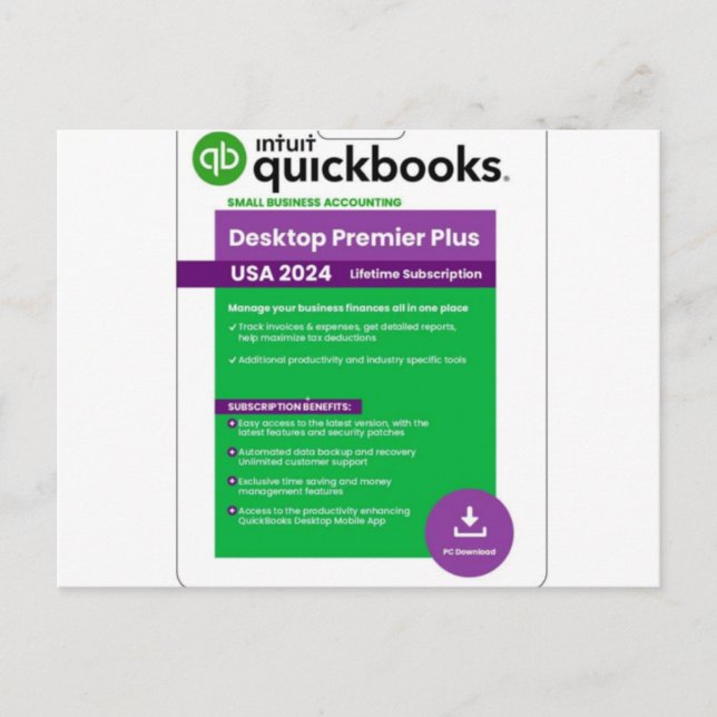 Postal Computadora de escritorio Quickbooks Premier 2024- (Anverso)