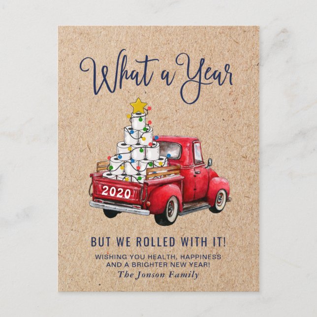 Postal Cómputo de Navidades de la granja roja de What a Y (Anverso)
