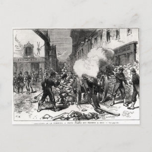 Postal Comuna de París: Barricada en Issy