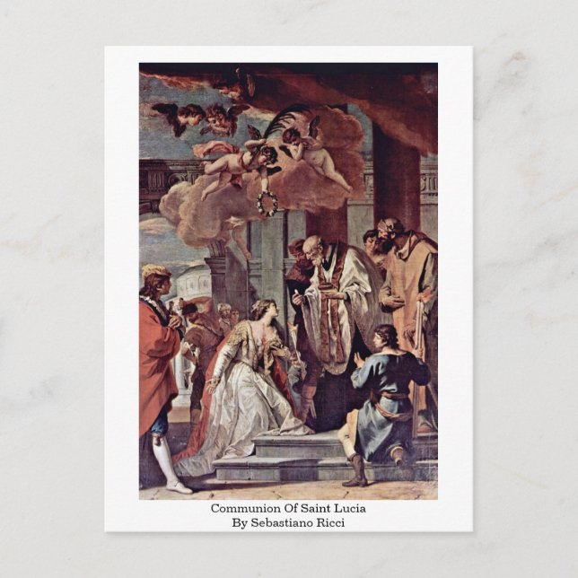 Postal Comunión De Santa Lucía Por Sebastiano Ricci (Anverso)