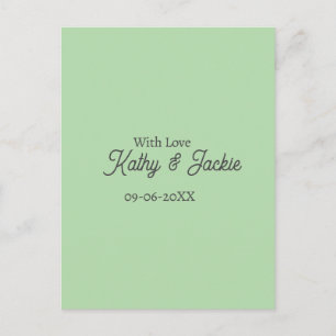 Postal Con amor agregar nombre de la pareja boda simple m