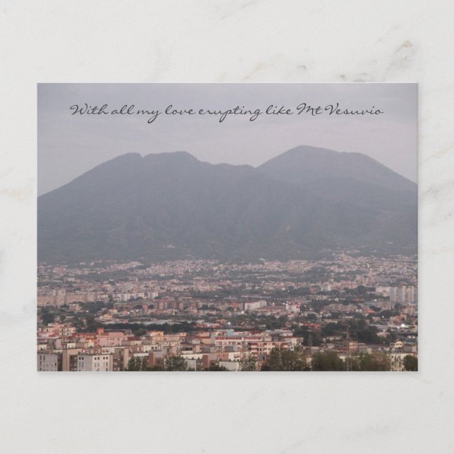 Postal Con amor del Monte Vesuvio (Anverso)