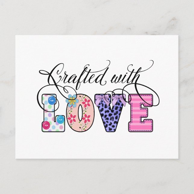 Postal Con Amor Elaborado Escritura Negra ID193 (Anverso)