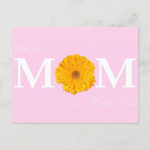 Postal Con amor mamá en el día de la madre Gerbera Daisy 