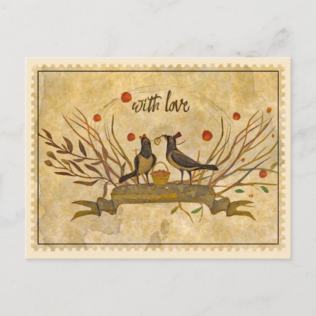Postal Con amor Vintage Valentcard (Anverso)