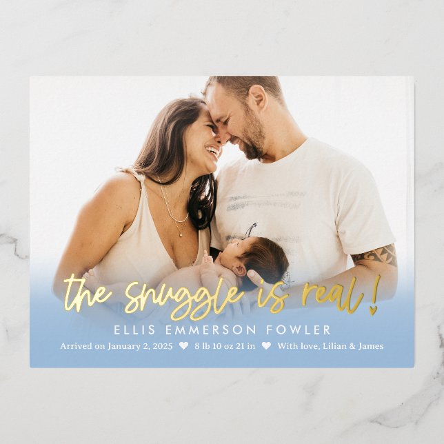 Postal con anuncio de nacimiento de bebé de Reliev (Anverso)