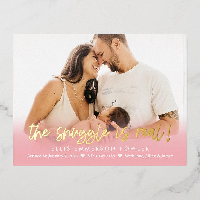 Postal con anuncio de nacimiento de bebé de Reliev (Anverso)