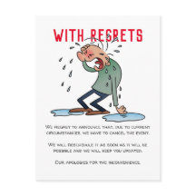 Con arrepentimiento Personalizado de cancelación d