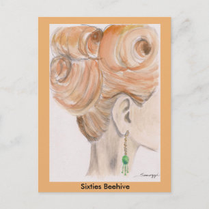 Postal con arte original de la mujer de los años 6