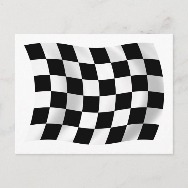 Postal con bandera a cuadros de carreras (Anverso)