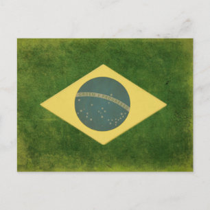 Postal con bandera brasileña de Guay