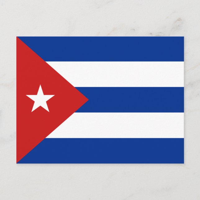 Postal con bandera cubana (Anverso)