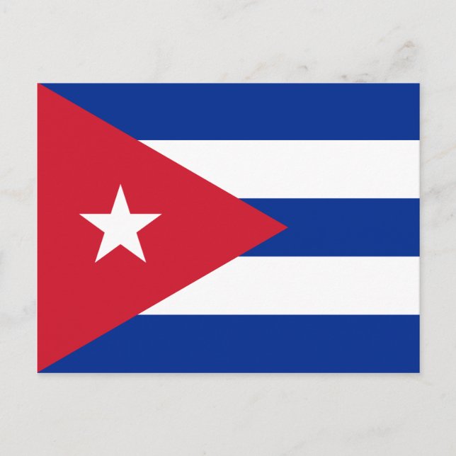 Postal con bandera cubana (Anverso)