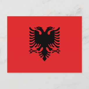 Postal con bandera de Albania