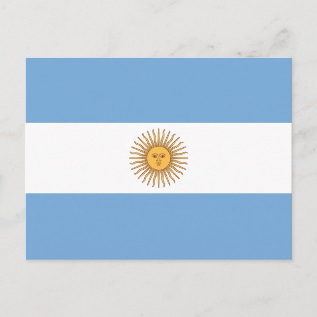 Postal con bandera de Argentina (Anverso)