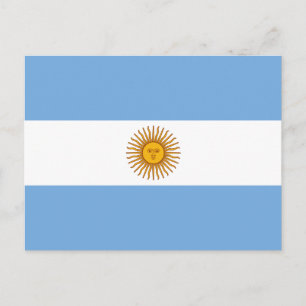 Postal con bandera de Argentina