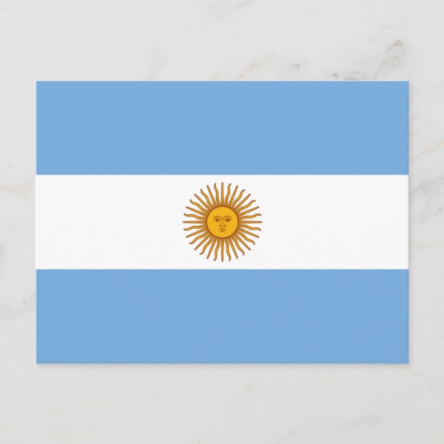 Postal con bandera de Argentina (Anverso)