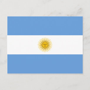 Postal con bandera de Argentina