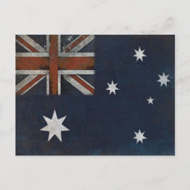 Postal con bandera de Australia (Anverso)