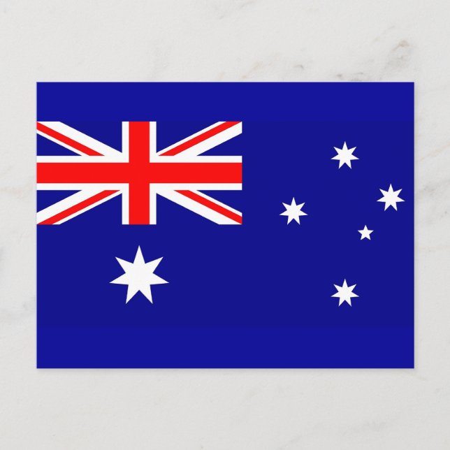 Postal con bandera de Australia (Anverso)