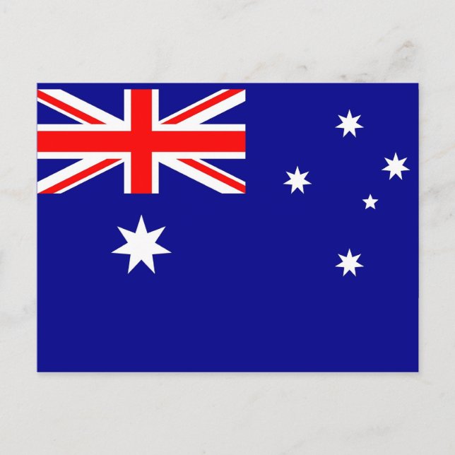 Postal con bandera de Australia (Anverso)