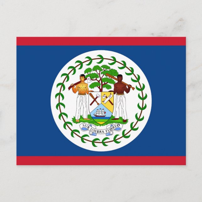 Postal con bandera de Belice (Anverso)