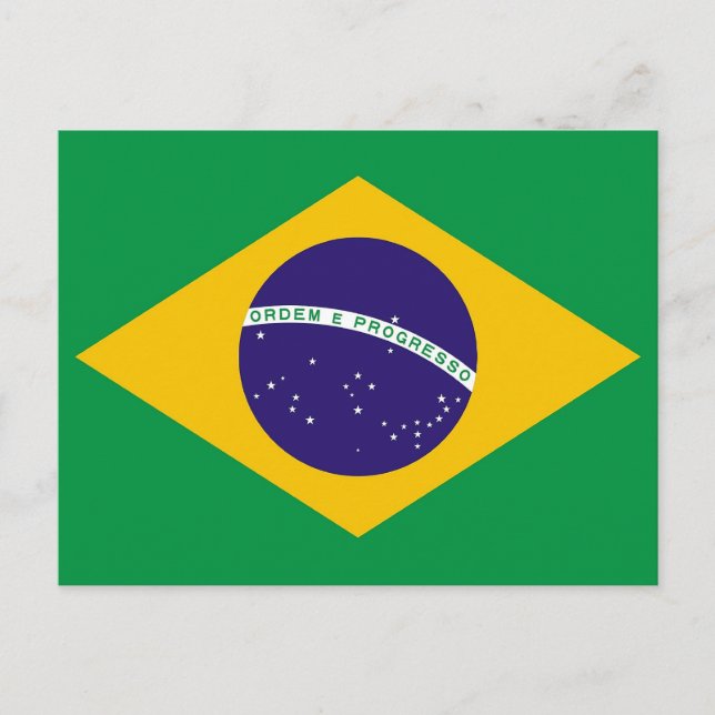 Postal con bandera de Brasil (Anverso)