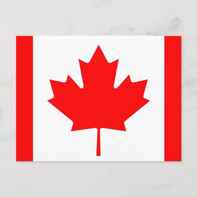 Postal con bandera de Canadá (Anverso)