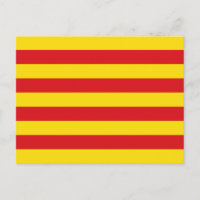 Postal con bandera de Cataluña