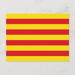 Postal con bandera de Cataluña