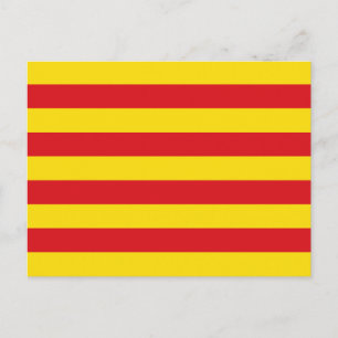 Postal con bandera de Cataluña