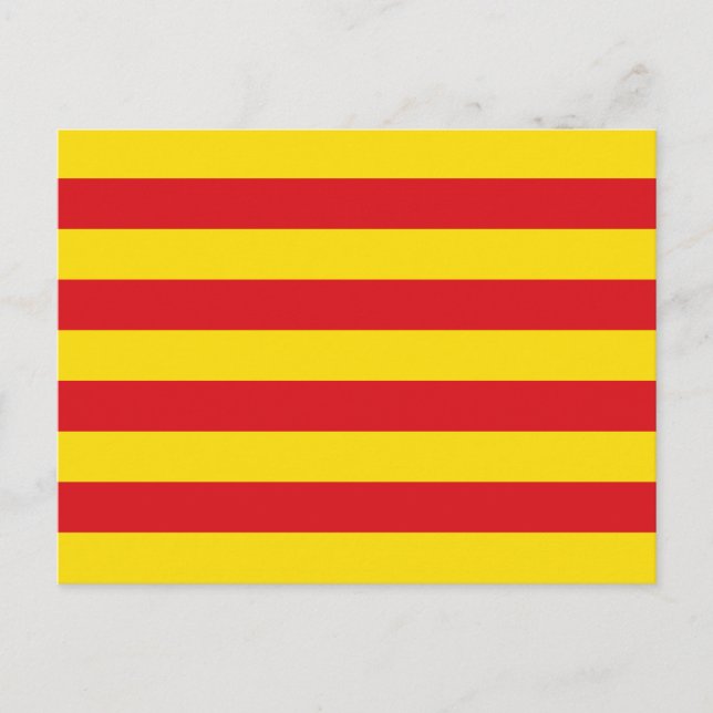 Postal con bandera de Cataluña (Anverso)