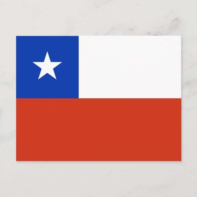 Postal con bandera de Chile (Anverso)