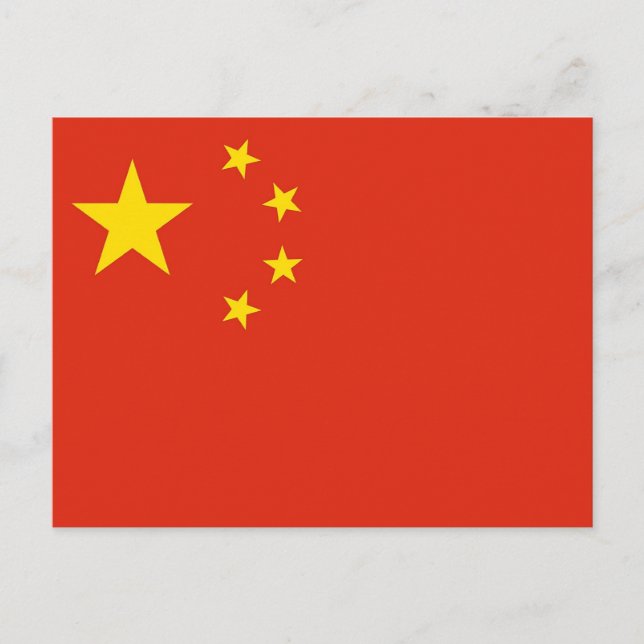 Postal con bandera de China (Anverso)