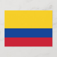 Postal con bandera de Colombia
