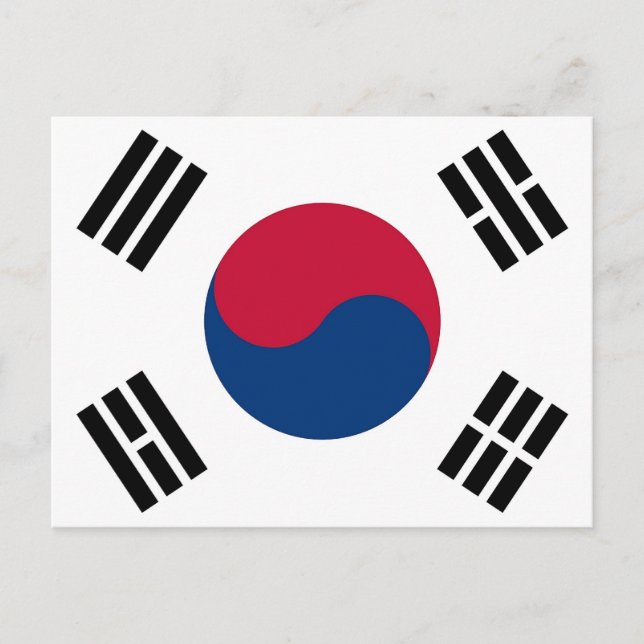 Postal con bandera de Corea del Sur (Anverso)
