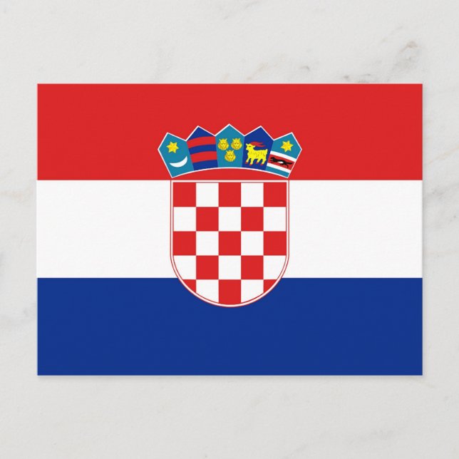 Postal con bandera de Croacia (Anverso)