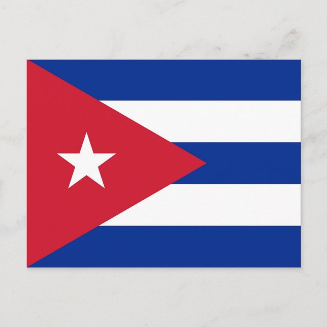 Postal con bandera de Cuba (Anverso)