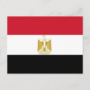 Postal con bandera de Egipto