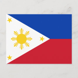 Postal con bandera de Filipinas